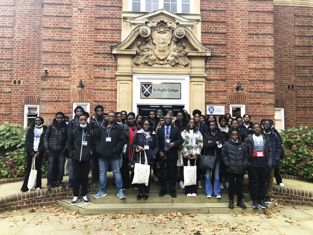 Kingsgen pupils outside St Hugh's during visit