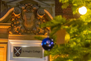 Christmas Tree outside the front of College