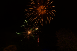 Fireworks in the sky at College