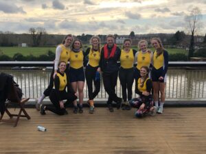 Women's crew on the river bank at Torpids 2022