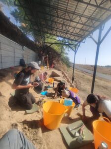 Members of the digging team hard at work