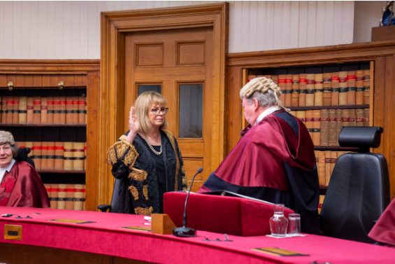 Lady Elish Angiolini at the ceremony to be sworn in as the new Lord Clerk Register of Scotland