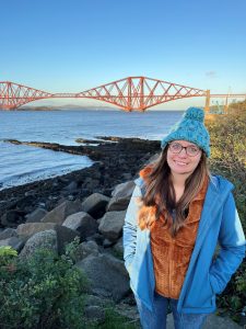 Rebecca doing some bridge-spotting in Scotland
