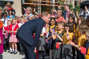 Duke of Cambridge meeting school children