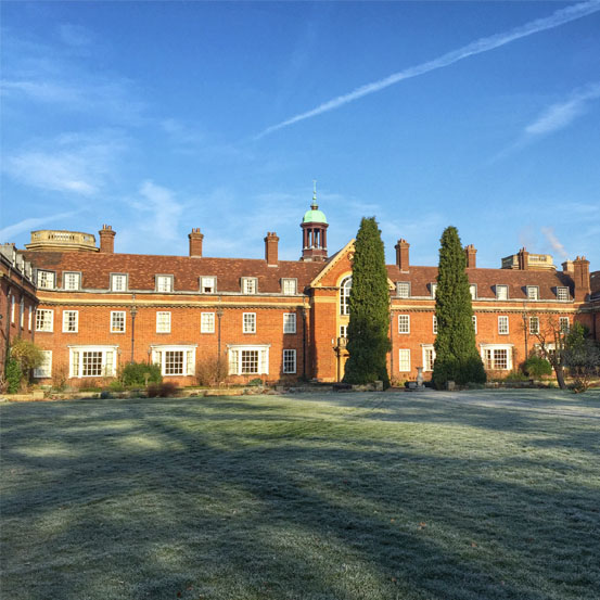 Frosty St Hugh's main lawn