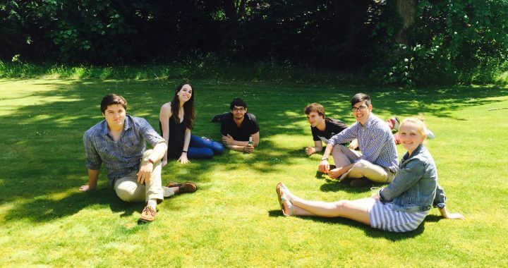 Graduates enjoying the gardens