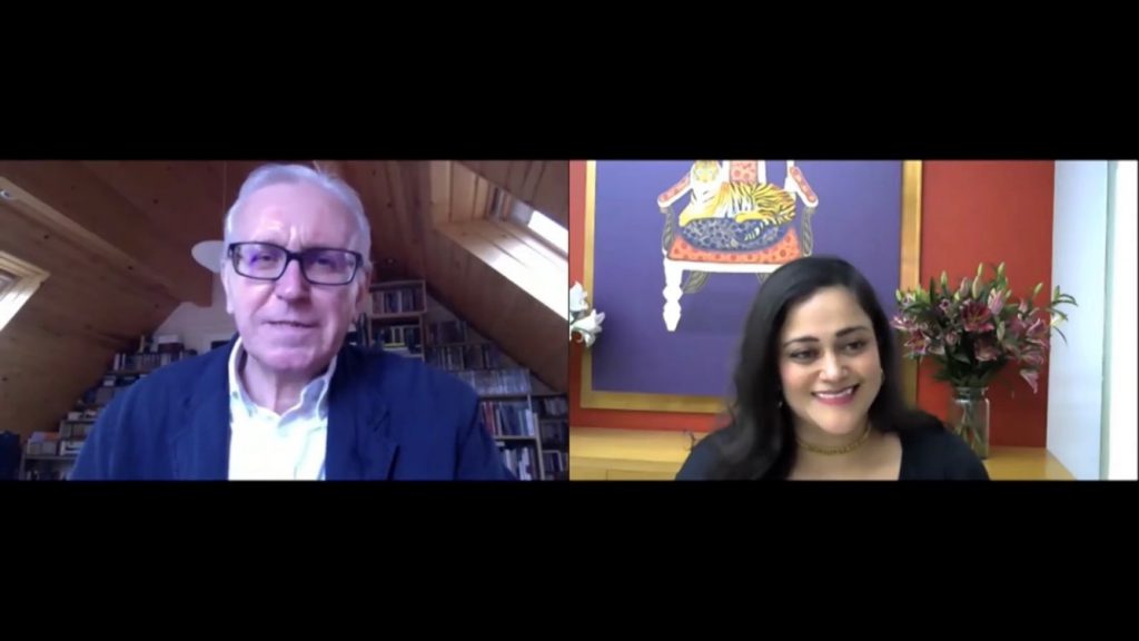 Screen capture of Professor Roy Westbrook's interview with Kallie Purie